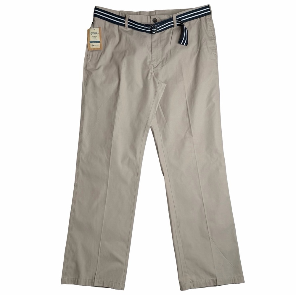 NWT Haggar Fliteweight Khaki Chino Straight Fit Performance Slacks Sz 38x32